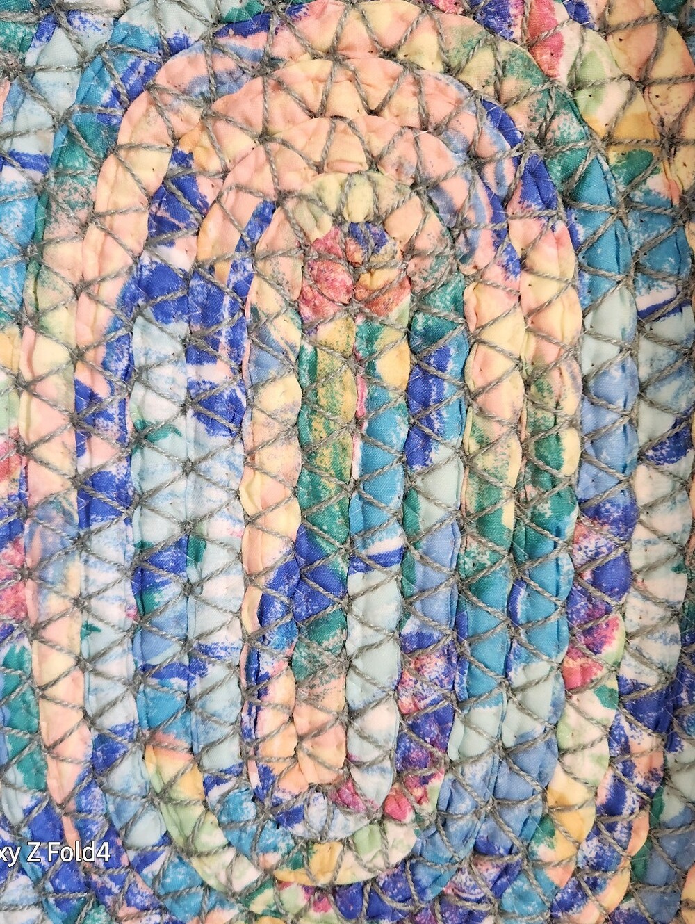 Handwoven Oval Home Art Tray - Blue & Pastel - Picture 3 of 6